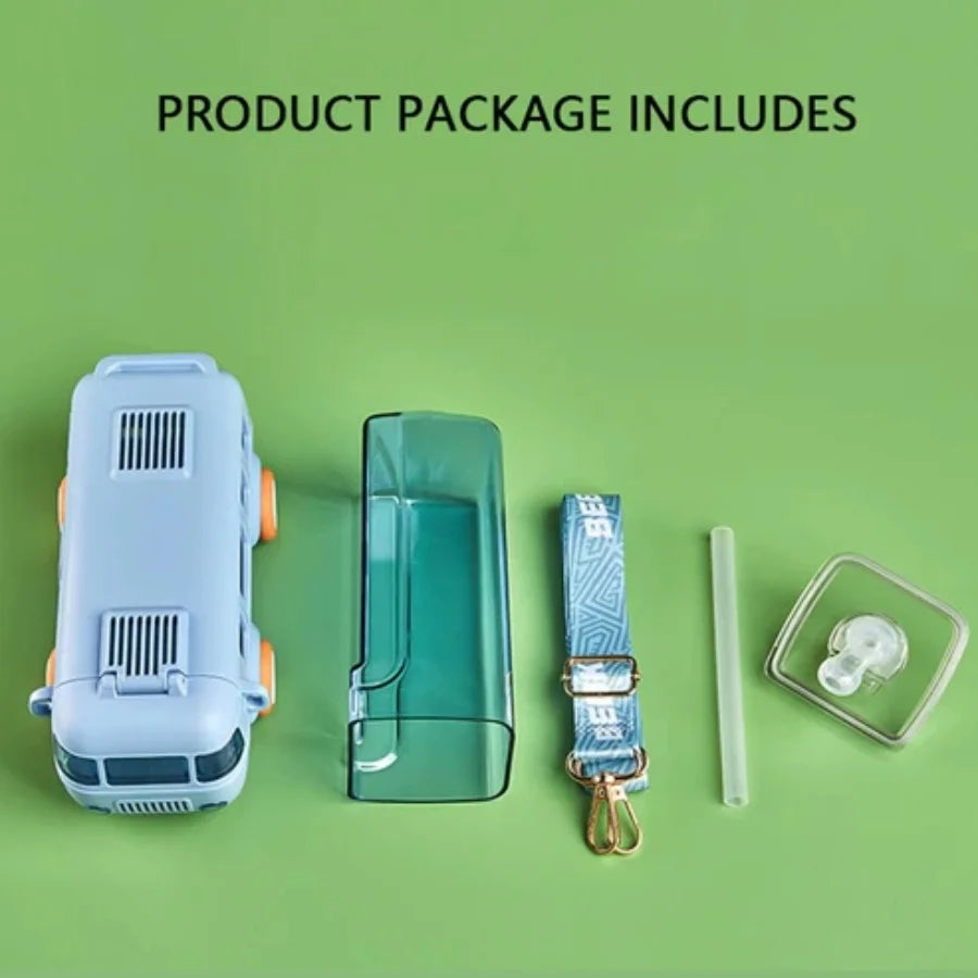 Bus-Shaped School Water Bottle | 500ml Leak-Proof with Strap