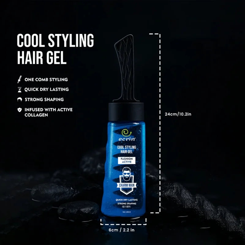 ECRIN Cool Styling Hair Gel | Strong Hold & Fresh Effect – 280ml