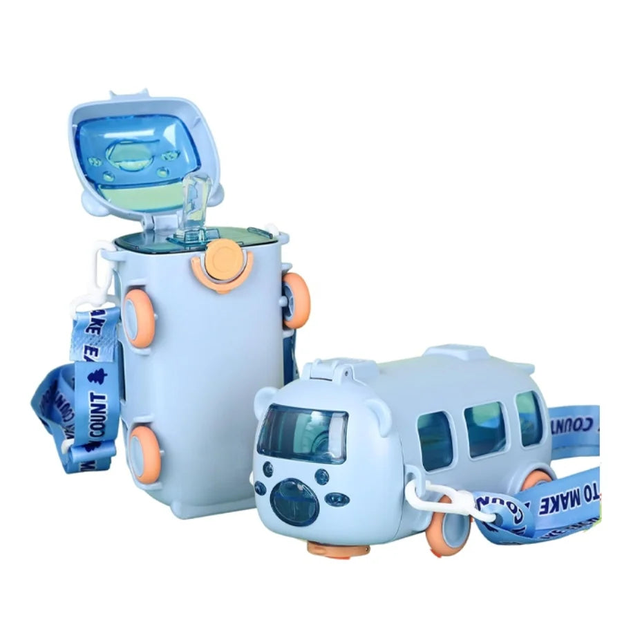 Bus-Shaped School Water Bottle | 500ml Leak-Proof with Strap