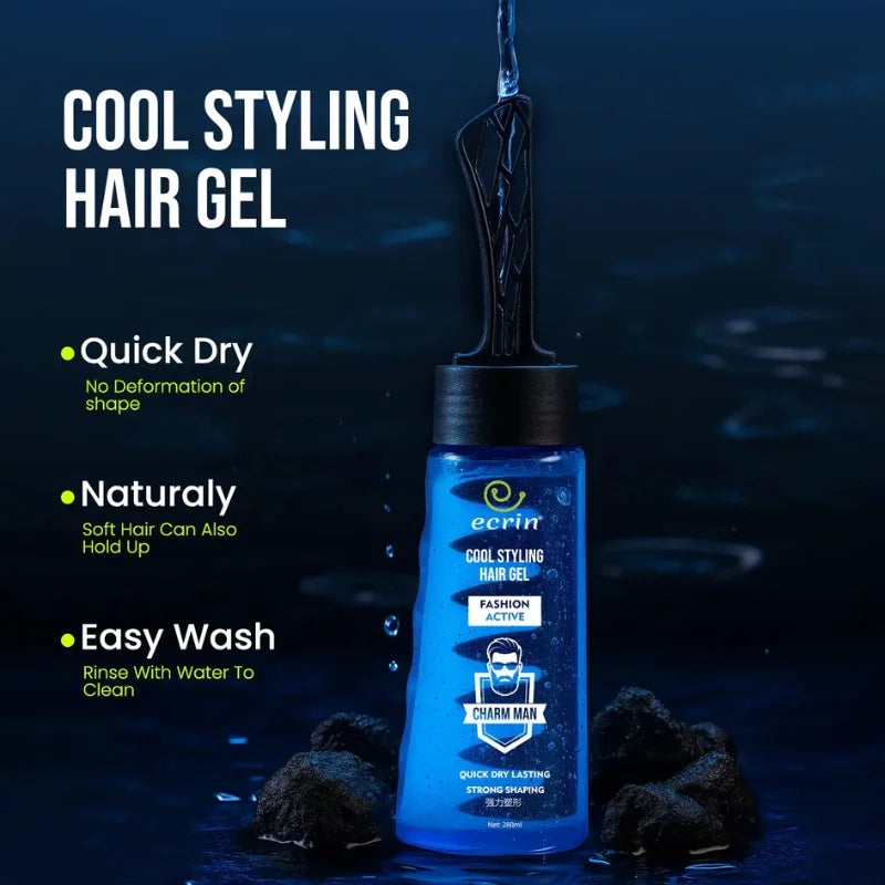 ECRIN Cool Styling Hair Gel | Strong Hold & Fresh Effect – 280ml
