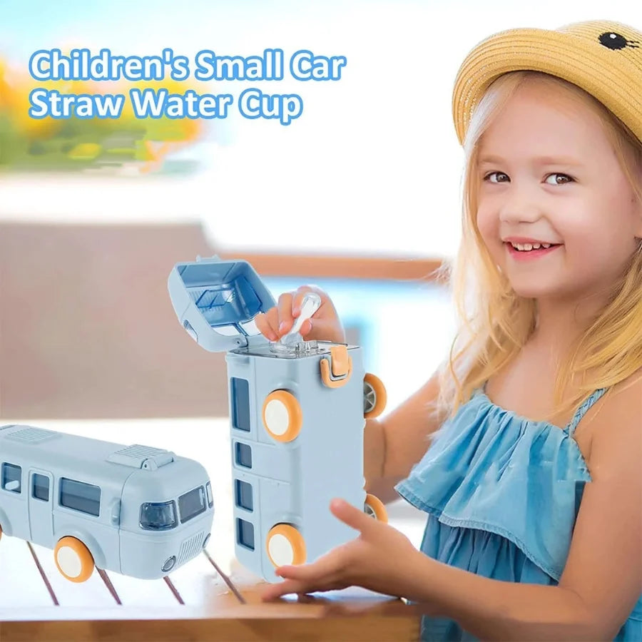 Bus-Shaped School Water Bottle | 500ml Leak-Proof with Strap